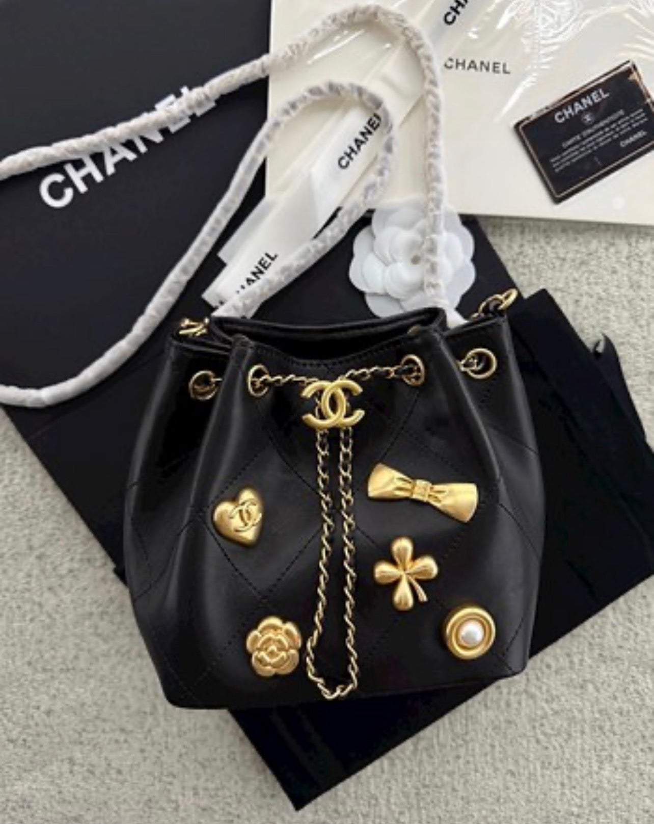 Chanel Drawstring Mini Bag with Brand Box