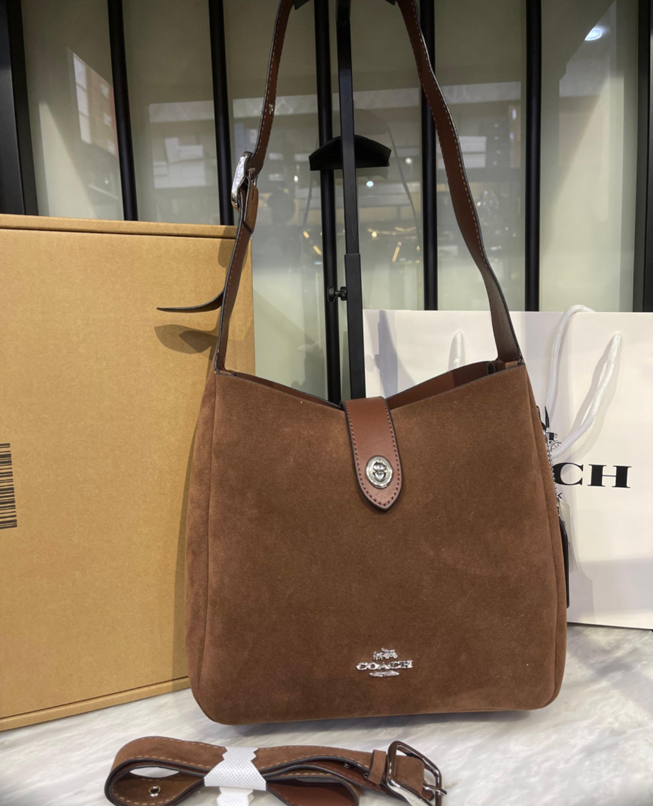 Coach Hadley Suede with Brand Box