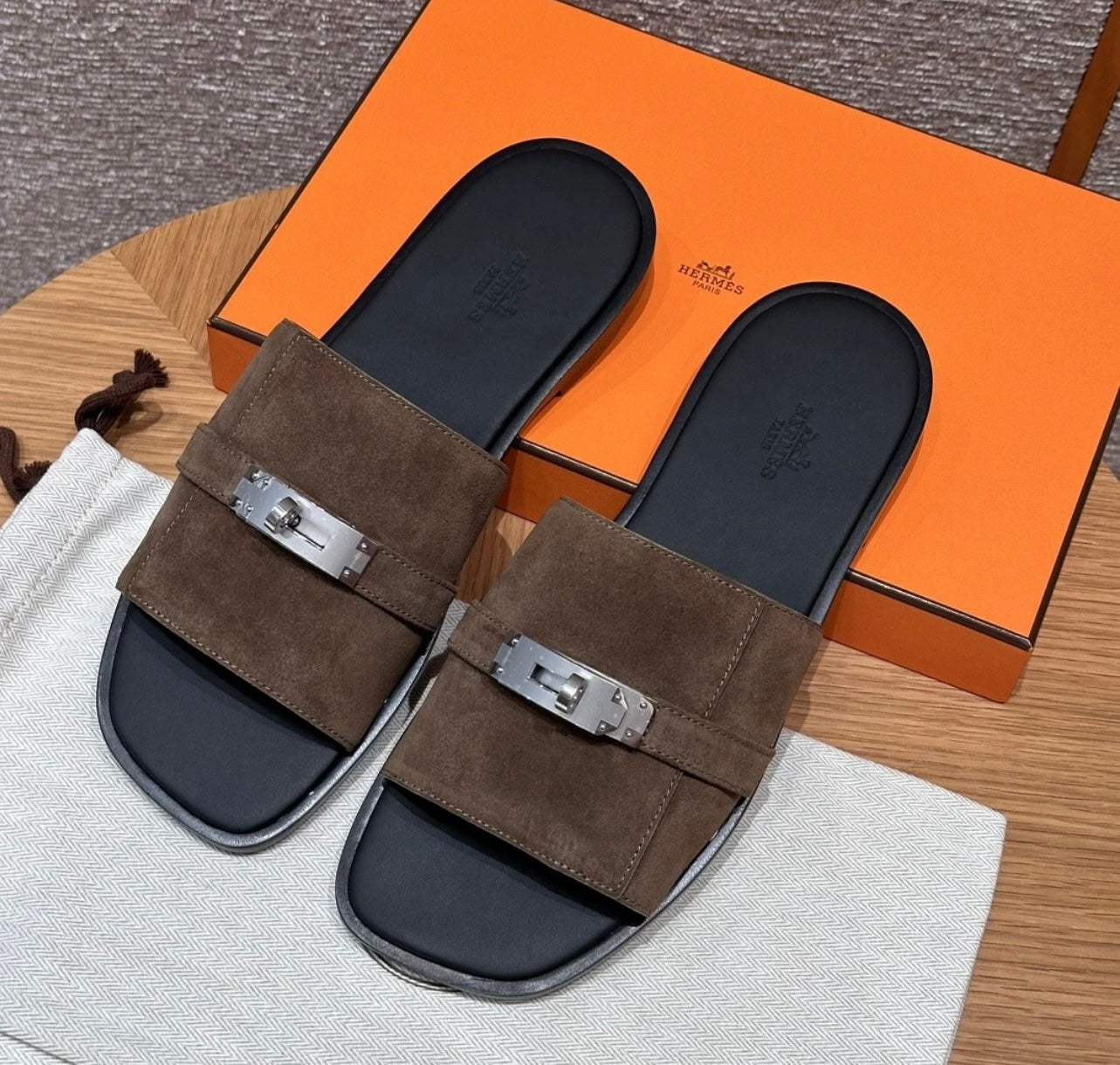 Hermes Gabriel Slides with Brand Box