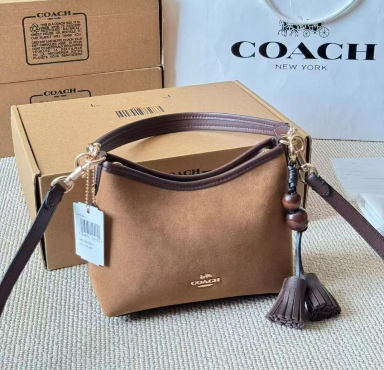 Coach Laurel Small with Brand Box- Suede