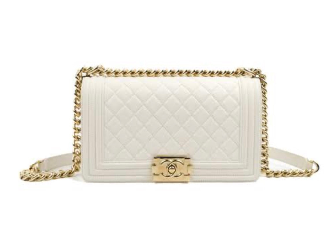 CHANEL Boy Flap Bag in Quilted Genuine Leather with Brand Box
