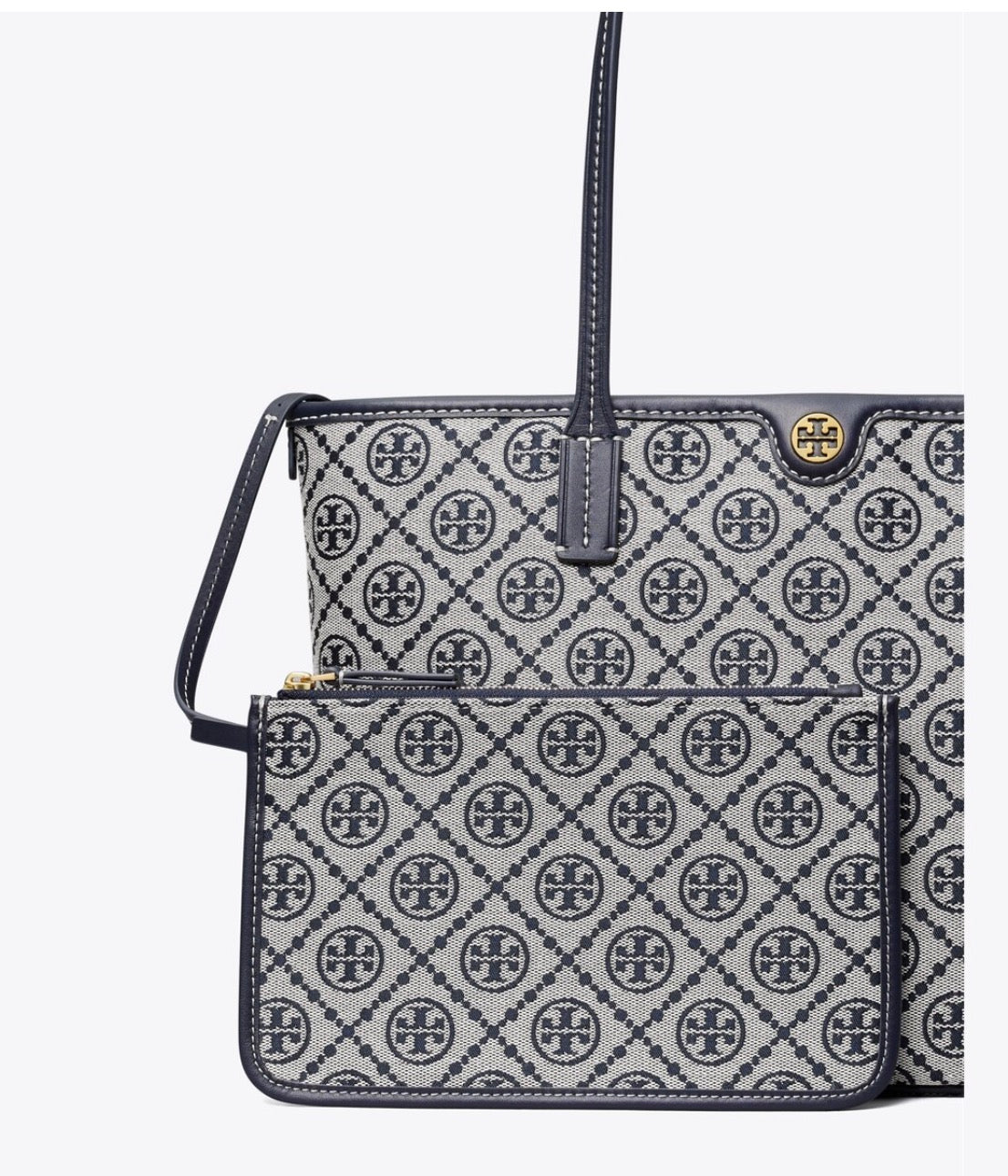 Tory Burch T Monogram Jacquard Tote Bag with Box and Pouch