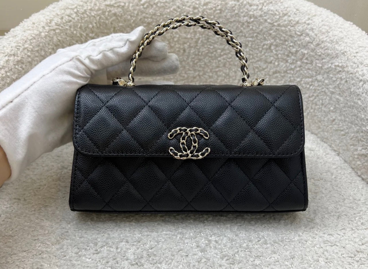 Chanel Mini Flap Top Handel with Brand Box